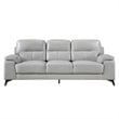 Pemberly Row Leather Match Sofa in Silver Gray