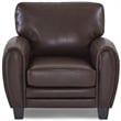 Pemberly Row 19'' Contemporary Faux Leather Accent Chair in Dark Brown