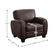 Pemberly Row 19'' Contemporary Faux Leather Accent Chair in Dark Brown