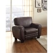 Pemberly Row 19'' Contemporary Faux Leather Accent Chair in Dark Brown