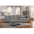 Pemberly Row Velvet Upholstered Ottoman in Taupe