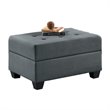 Pemberly Row Microfiber Ottoman with Storage in Dark Gray