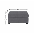 Pemberly Row Microfiber Ottoman with Storage in Dark Gray