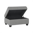 Pemberly Row Microfiber Ottoman with Storage in Gray