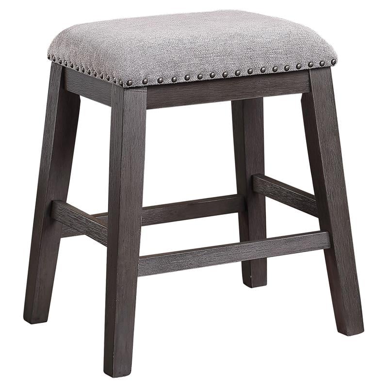 Pemberly Row Contemporary Wood Counter Height Stools in Gray (Set of 2)