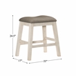 Pemberly Row Wood Counter Height Stools in Antique White and Brown (Set of 2)