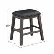 Pemberly Row Contemporary Wood Counter Height Stools in Gray (Set of 2)