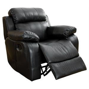 pemberly row traditional faux leather glider reclining chair