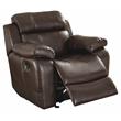 Pemberly Row Marille Traditional Faux Leather Glider Reclining Chair in Brown
