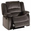 Pemberly Row Transitional Microfiber Fabric Reclining Chair in Chocolate