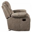 Pemberly Row Traditional Microfiber Fabric Glider Reclining Chair in Brown