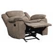 Pemberly Row Traditional Microfiber Fabric Glider Reclining Chair in Brown