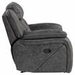 Pemberly Row Traditional Microfiber Glider Reclining Chair in Gray