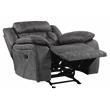 Pemberly Row Traditional Microfiber Glider Reclining Chair in Gray