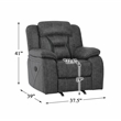 Pemberly Row Traditional Microfiber Glider Reclining Chair in Gray