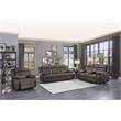 Pemberly Row Traditional Microfiber Glider Reclining Chair in Dark Brown