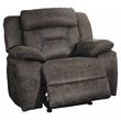 Pemberly Row Traditional Microfiber Glider Reclining Chair in Dark Brown