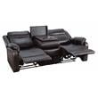 Pemberly Row Double Reclining Sofa with Drop-Down Cup Holders in Dark Brown