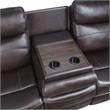 Pemberly Row Double Reclining Sofa with Drop-Down Cup Holders in Dark Brown
