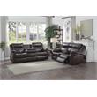 Pemberly Row Double Reclining Sofa with Drop-Down Cup Holders in Dark Brown