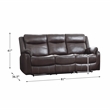 Pemberly Row Double Reclining Sofa with Drop-Down Cup Holders in Dark Brown