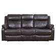 Pemberly Row Double Reclining Sofa with Drop-Down Cup Holders in Dark Brown
