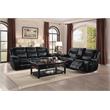 Pemberly Row Faux Leather Gel Double Glider Reclining Sofa in Black