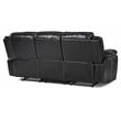 Pemberly Row Faux Leather Gel Double Glider Reclining Sofa in Black