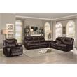 Pemberly Row Faux Leather Gel Double Reclining Sofa in Brown