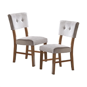 Pemberly Row Wood Dining Room Side Chairs in Light Oak and Gray (Set of 2)