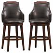 Pemberly Row Wood Pub Height Swivel Stools in Dark Brown (Set of 2)