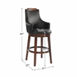 Pemberly Row Wood Pub Height Swivel Stools in Dark Brown (Set of 2)