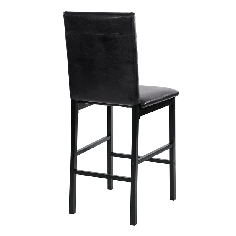 Pemberley Row Metal Black Counter Height Dining Chair Faux Leather 25
