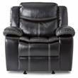 Pemberly Row Traditional Faux Leather Gel Glider Reclining Chair in Black