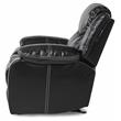 Pemberly Row Traditional Faux Leather Gel Glider Reclining Chair in Black