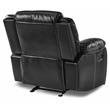 Pemberly Row Traditional Faux Leather Gel Glider Reclining Chair in Black