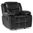 Pemberly Row Traditional Faux Leather Gel Glider Reclining Chair in Black