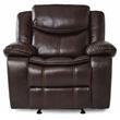 Pemberly Row Traditional Faux Leather Gel Glider Reclining Chair in Brown