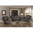 Pemberly Row Transitional Microfiber Double Reclining Loveseat in Chocolate