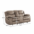 Pemberly Row Transitional Microfiber Double Glider Reclining Loveseat in Brown