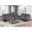 Pemberly Row Microfiber Double Reclining Love Seat in Gray