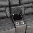 Pemberly Row Microfiber Double Reclining Love Seat in Gray