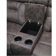 Pemberly Row Microfiber Double Reclining Love Seat in Dark Brown