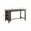 Pemberly Row Contemporary Wood Counter Height Dining Table in Gray