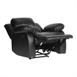 Pemberly Row Traditional Faux Leather Reclining Chair in Black