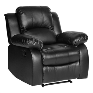 pemberly row traditional faux leather reclining chair