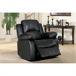 Pemberly Row Traditional Faux Leather Reclining Chair in Black