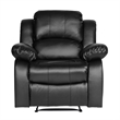 Pemberly Row Traditional Faux Leather Reclining Chair in Black