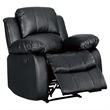 Pemberly Row Traditional Faux Leather Reclining Chair in Black
