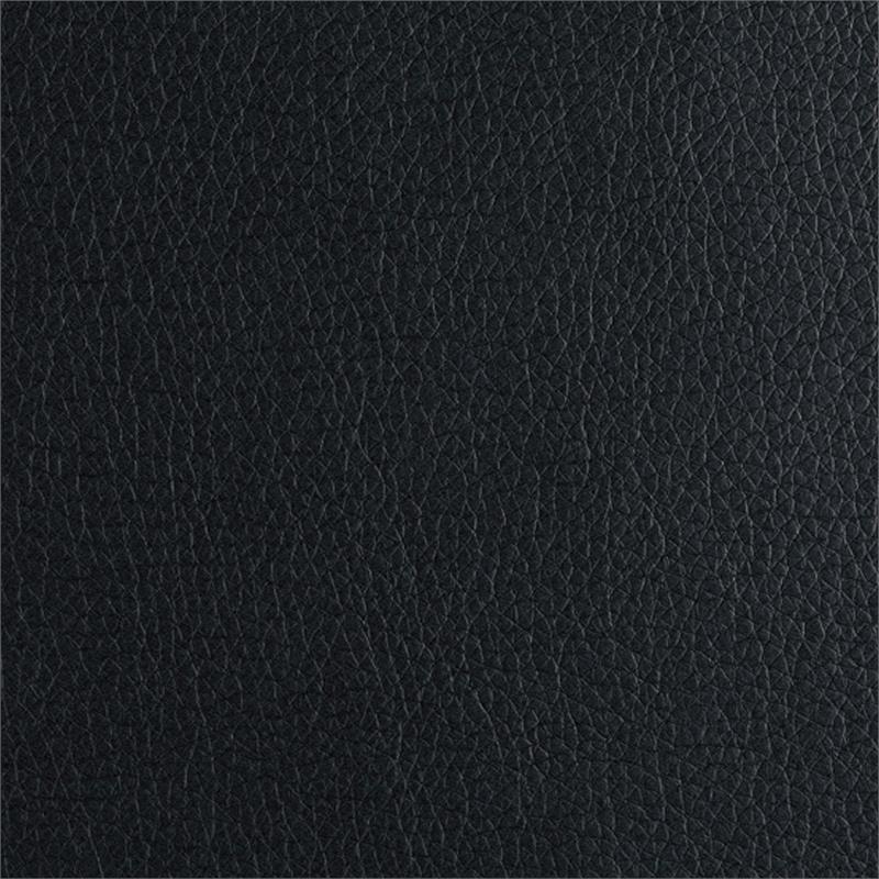 Pemberly Row Traditional Faux Leather Double Reclining Loveseat in Black